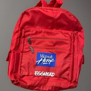 Vintage Microsoft Office EGGHEAD Software Backpack Bag Promo Early Internet 90s